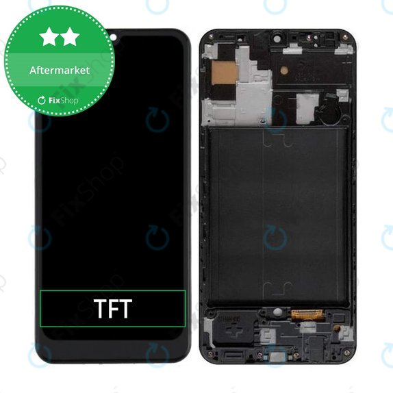 Wyświetlacz do Samsung A50 A505F, Ekran dotykowy z ramką, Czarny, Black, TFT