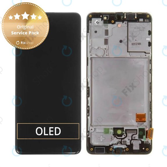 Wyświetlacz do Samsung A41 A415F, Ekran dotykowy z ramką, GH82-22860A, GH82-23019A, Prism Crush Black, Genuine Service Pack