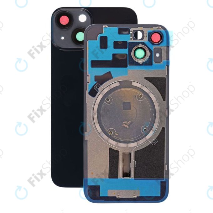 Tylne szkło obudowy z obiektywem aparatu, metalową płytką i magnesami Magsafe do iPhone 14, Midnight
