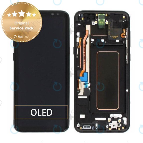 Wyświetlacz do Samsung S8 Plus G955F, Ekran dotykowy z ramką, GH97-20470A, GH97-20564A, GH97-20565A, Midnight Black, Genuine Service Pack
