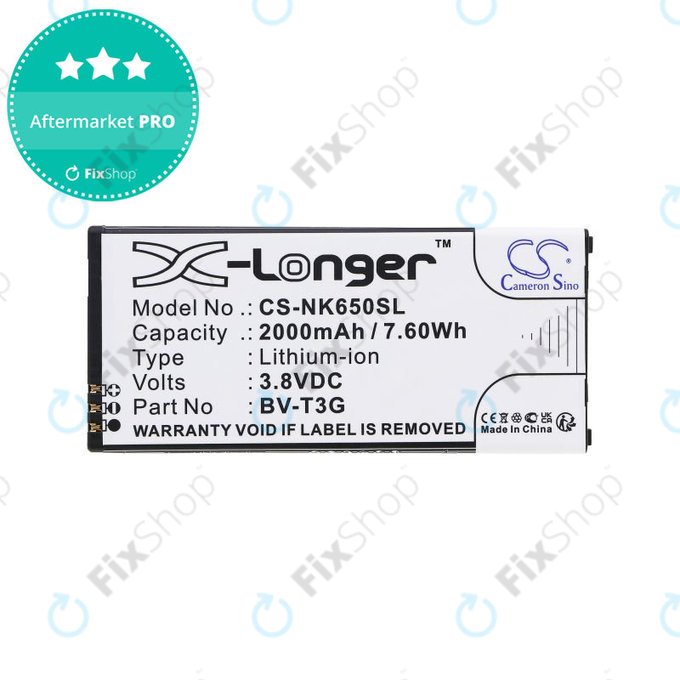 Bateria do Nokia Lumia 650, 2000mAh, Li-Ion, 3.8V, BV-T3G, HQ