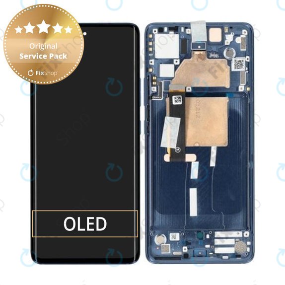 Wyświetlacz do Motorola Edge 30 Fusion, Ekran dotykowy z ramką, 5D68C21190, Neptune Blue, Genuine Service Pack