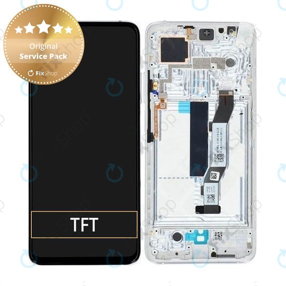 Wyświetlacz do Xiaomi Mi 10T 5G, Mi 10T Pro 5G, Ekran dotykowy z ramką, 5600040J3S00, Lunar Silver, Genuine Service Pack