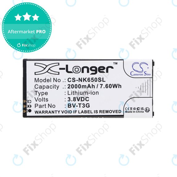 Bateria do Nokia Lumia 650, 2000mAh, Li-Ion, 3.8V, BV-T3G, HQ