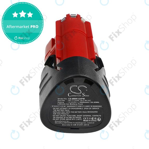 Bateria do Milwaukee M12 Redlithium XC 4.0, M12 B3 XC, M12 B4 XC, 2000mAh, Li-Ion, 12V, -, HQ