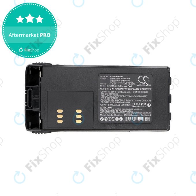 Bateria do Motorola GP1280, GP140, GP320, GP540, HT1200, MTX850, Pro5150, 1800mAh, Ni-MH, 7.2V, HNN9011BR, HQ