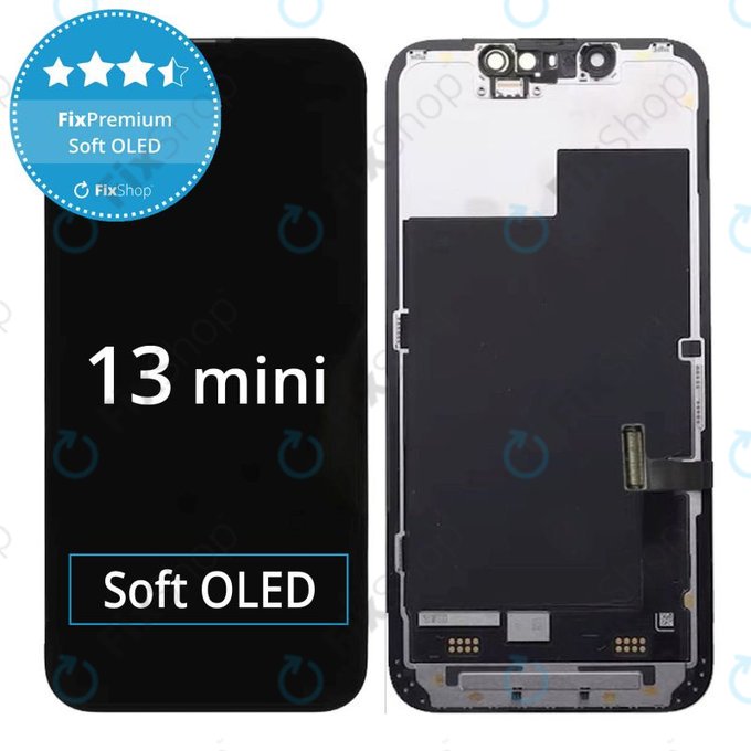 Wyświetlacz Soft OLED dla iPhone 13 Mini, Ekran dotykowy z ramką, FixPremium