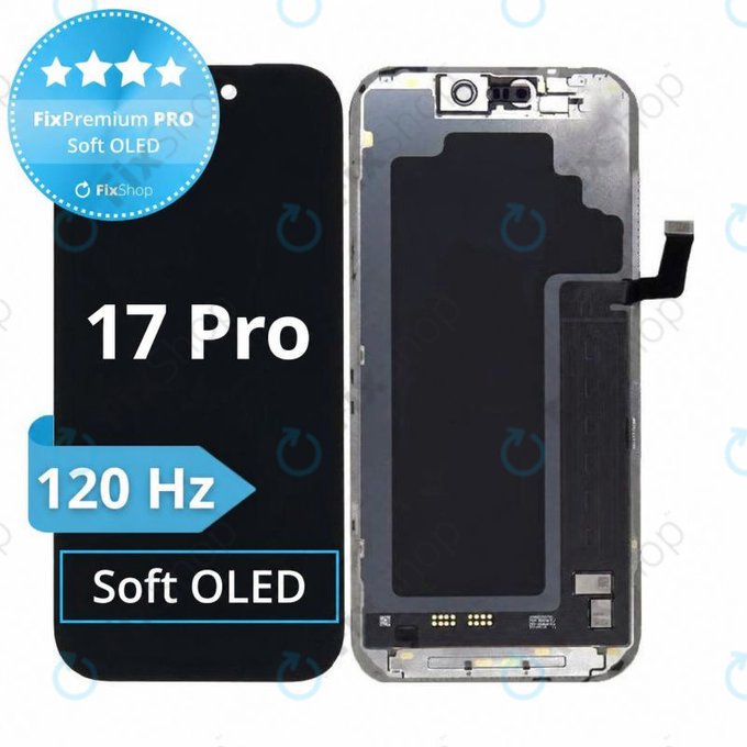 Wyświetlacz Soft OLED 120Hz dla iPhone 17 Pro, Ekran dotykowy z ramką, FixPremium PRO