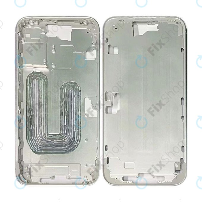 Ramka srodkowa do iPhone 16 Plus, Przyciski zasilania i głośności, Biały, White