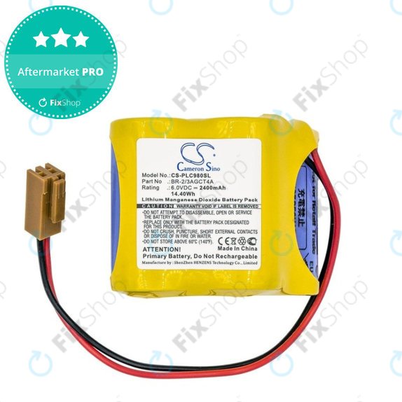 Bateria do Fanuc 18-T Series Programmable Logic, 2400mAh, Li-MnO2, 6V, BR-2/3AGCT4A, HQ