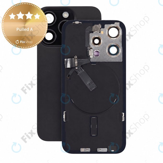 Szkło tylnej obudowy do iPhone 15 Pro, Black Titanium, Pulled A