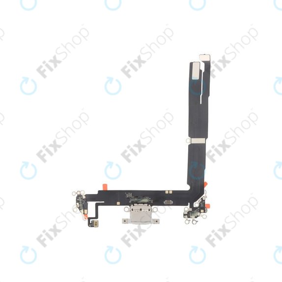 Złącze ładowania z taśmą flex do iPhone 16 Plus, Biały, White
