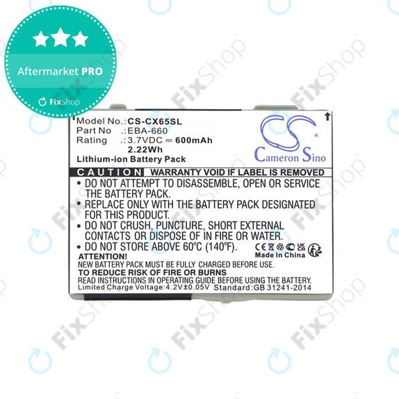 Bateria do Siemens M8, A31, CS66, SS66, 600mAh, Li-Ion, 3.7V, EBA-660, HQ