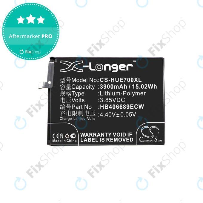 Bateria do Huawei Y7, 3900mAh, Li-Pol, 3.85V, HB406689ECW, HQ