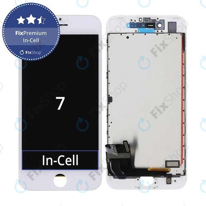 Wyświetlacz In-Cell dla iPhone 7, White, Ekran dotykowy z ramką, FixPremium