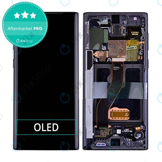Wyświetlacz OLED do Samsung Note 10, Ekran dotykowy z ramką, Czarny, Black