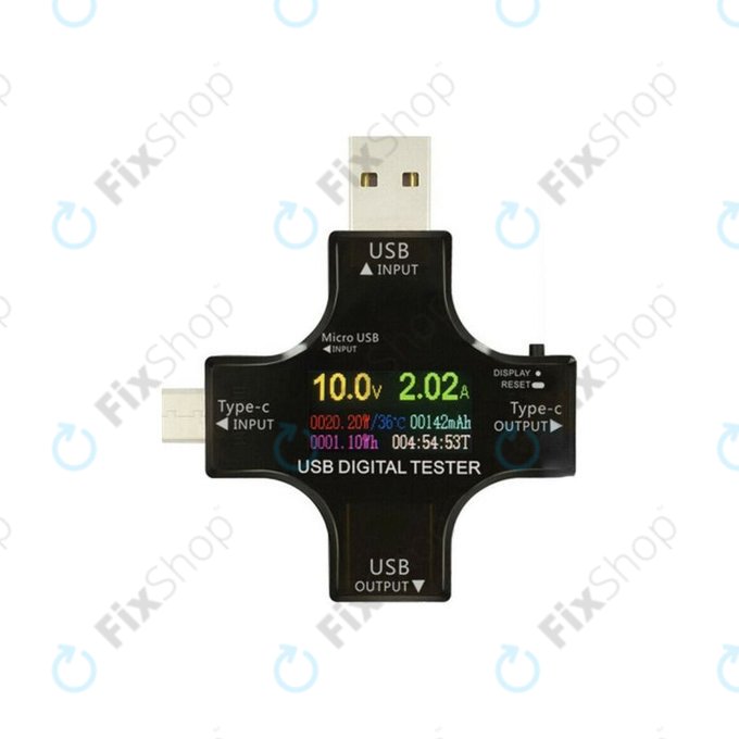 Cyfrowy tester USB z USB C i USB 3.0, Eversame 2w1