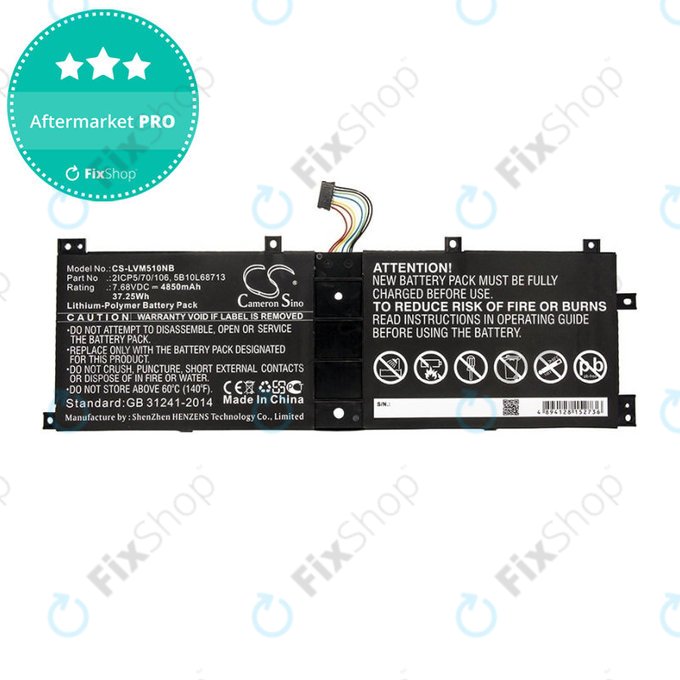 Bateria do Lenovo IdeaPad Miix 510, Miix520, Miix 5 Pro, 4850mAh, Li-Pol, 7.68V, 2ICP5/70/106, HQ