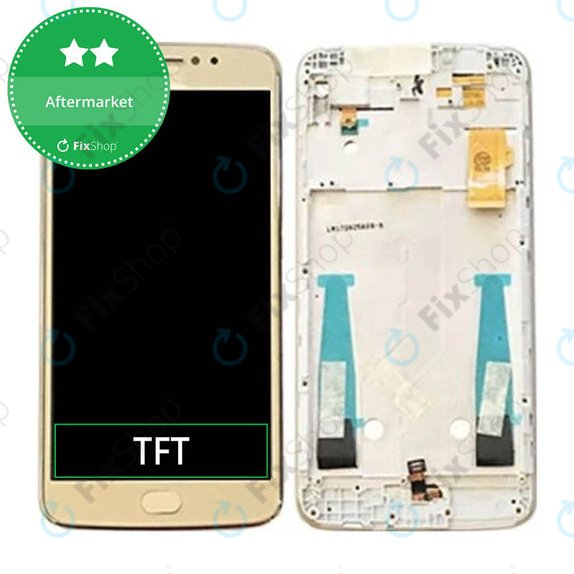 Wyświetlacz do Motorola Moto E4 Plus XT1771, Ekran dotykowy z ramką, Złoty, Gold, TFT