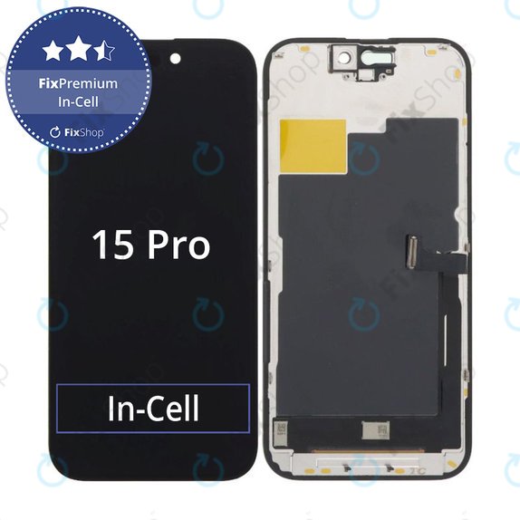Wyświetlacz In-Cell FHD dla iPhone 15 Pro, Ekran dotykowy z ramką, FixPremium
