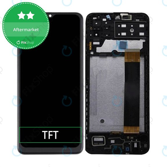 Wyświetlacz do Samsung M13 M135F, Ekran dotykowy z ramką, Czarny, Black, TFT