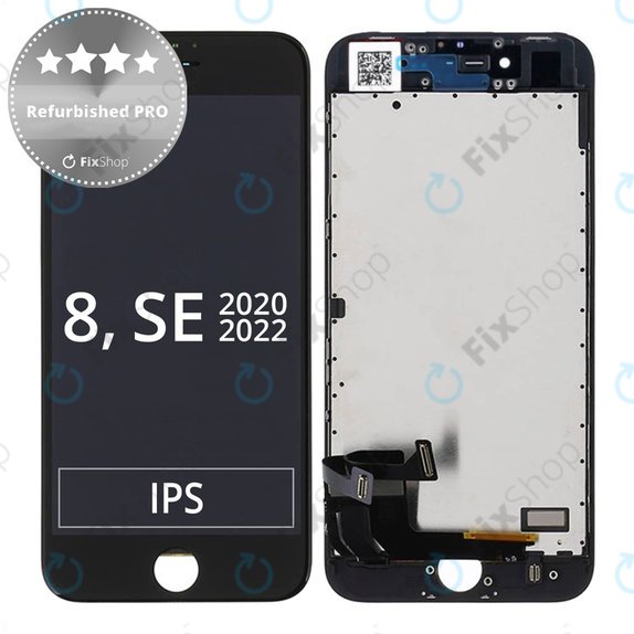 Zestaw wyświetlacza LCD TFT Refurbished PRO do iPhone 8 | SE (2020) | SE (2022) | Czarny