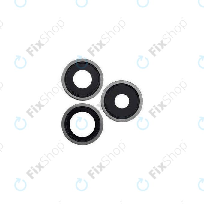 Szklo obiektywu tylnej kamery z ramka (3szt) do iPhone 14 Pro, 14 Pro Max, Space Black