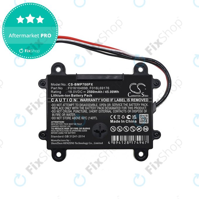 Bateria do Bosch Indego 350, 400, M 700, Indego S+ 350, 2500mAh, Li-Ion, 18V, F016104898, HQ