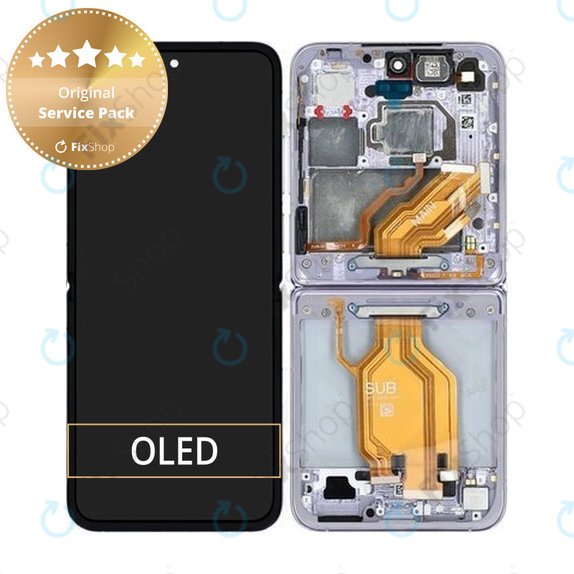 Wyświetlacz do Xiaomi Mix Flip 2405CPX3DC, Ekran dotykowy z ramką, Fioletowy, Purple, 560003000N800, Genuine Service Pack