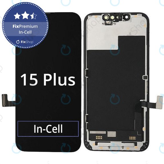Wyświetlacz In-Cell FHD dla iPhone 15 Plus, Ekran dotykowy z ramką, FixPremium