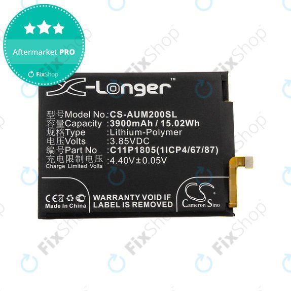 Bateria do Asus Zenfone Max M2, 3900mAh, Li-Pol, 3.85V, C11P1805 (1ICP4/67/87), HQ