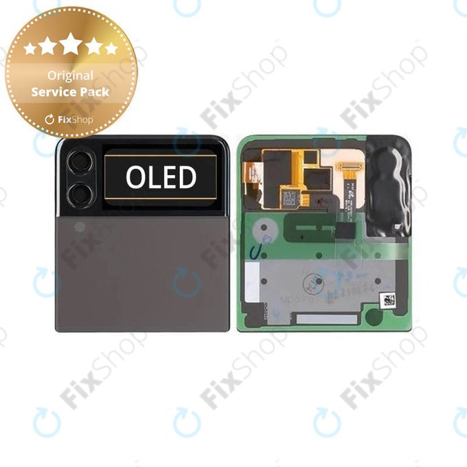 Wyświetlacz (Out) do Samsung Z Flip 3 F711B, Ekran dotykowy z ramką, GH97-26773A, Phantom Black, Genuine Service Pack