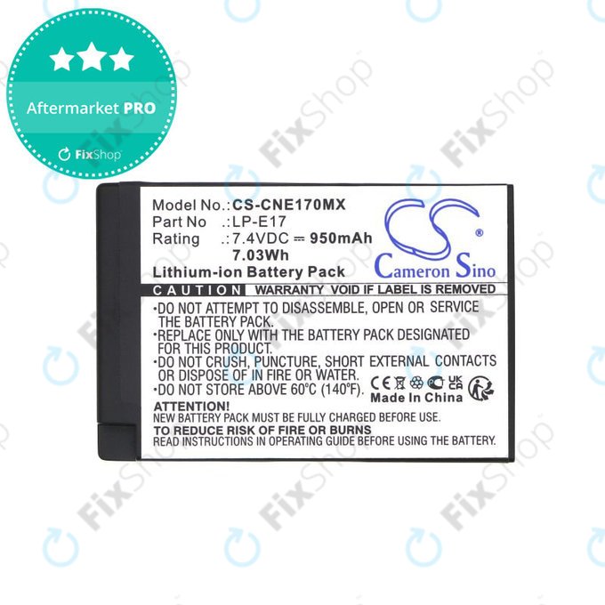Bateria do Canon EOS, 950mAh, Li-Ion, 7.4V, LP-E17, HQ