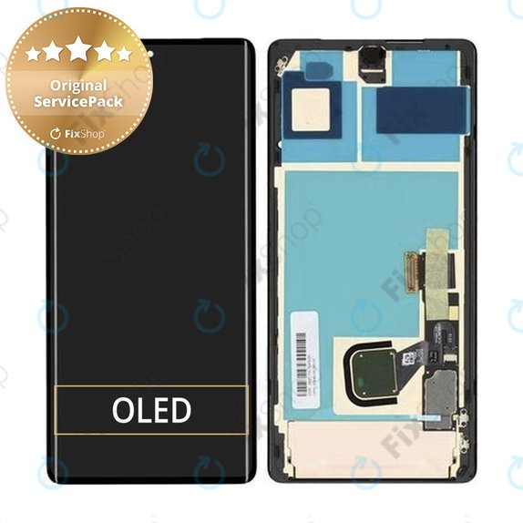Wyświetlacz do Google Pixel 7 Pro GP4BC, GE2AE, Ekran dotykowy z ramką, G949-00290-01, Genuine Service Pack
