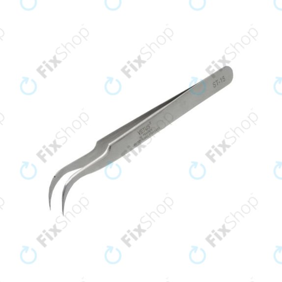 Profesjonalna metalowa pęseta z zakrzywioną końcówką, 120mm, Vetus ST-15