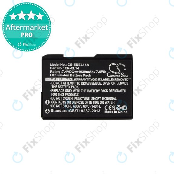 Bateria do Nikon Coolpix D-series, P-series, EN-EL14, Li-Ion, 1030mAh, HQ