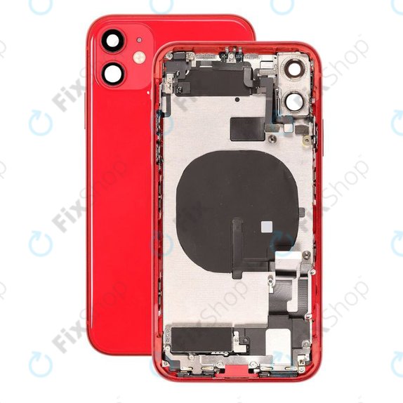 Tylna obudowa z malymi czesciami do iPhone 11, Czerwony, Red