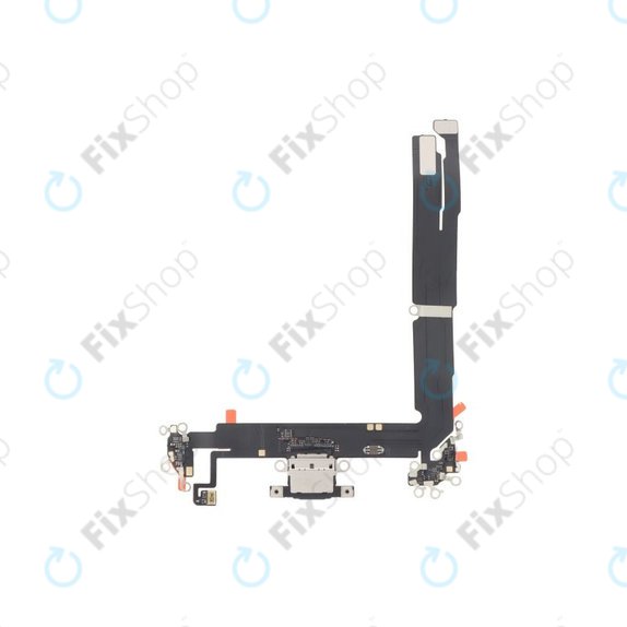 Złącze ładowania z taśmą flex do iPhone 16 Plus, Black