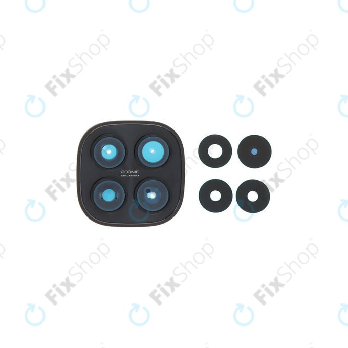 Szklo obiektywu tylnej kamery z oslona, ramka do Xiaomi Redmi Note 15 Pro 5G, Black