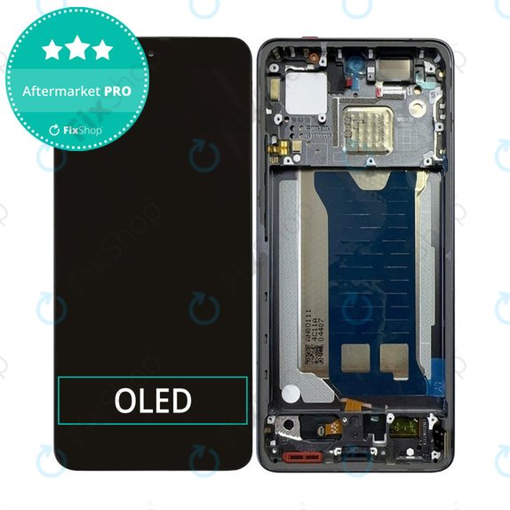 Wyświetlacz OLED do Xiaomi Poco F7 Pro, Ekran dotykowy z ramką, Czarny, Black