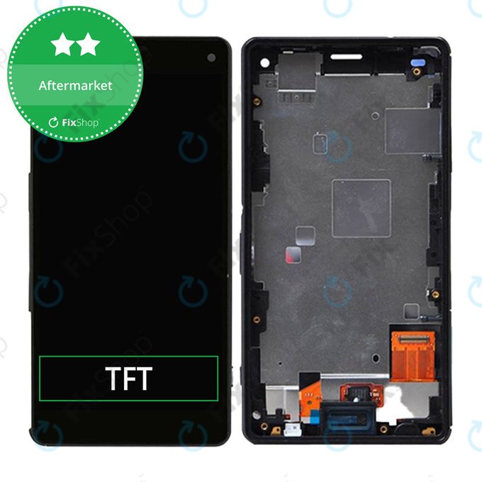 Wyświetlacz do Sony Xperia Z3 Compact D5803, Ekran dotykowy z ramką, Czarnny, Black, TFT