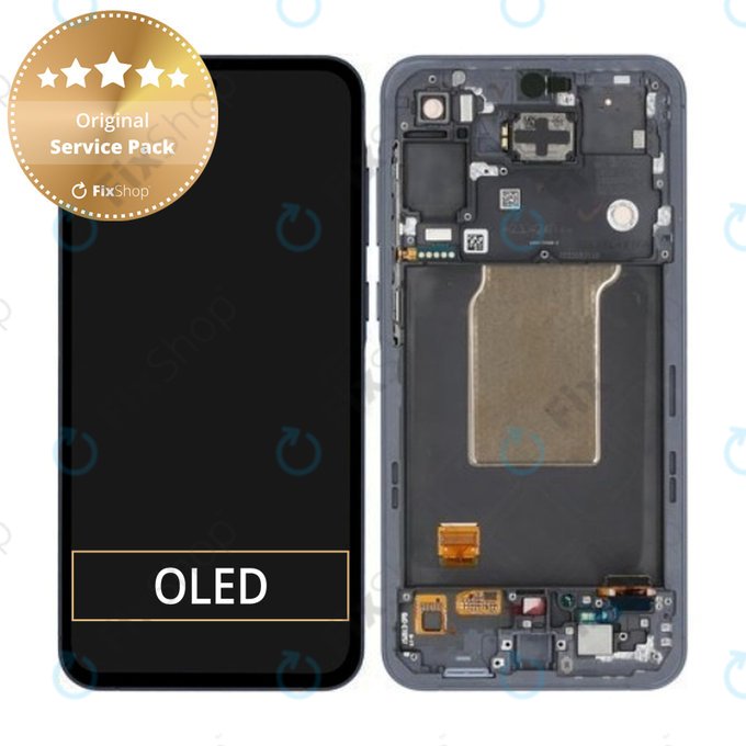 Wyświetlacz do Samsung A55 A556B, Ekran dotykowy z ramką, GH82-34305A, Awesome Navy, Genuine Service Pack