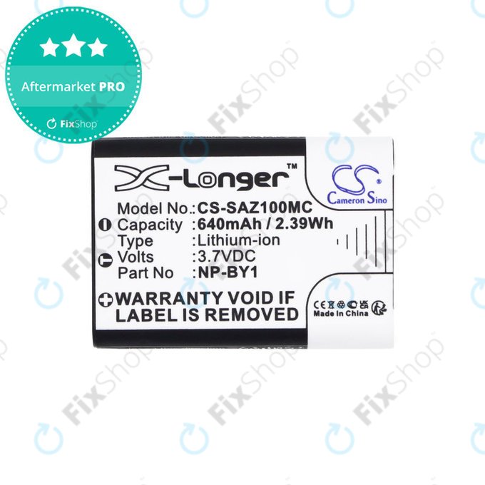 Bateria do Sony HDR-AZ1, 640mAh, Li-Ion, 3.7V, NP-BY1, HQ