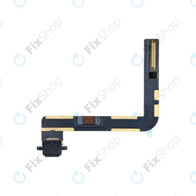Złącze ładowania z taśmą flex do iPad, 7th Gen 2019, 8th Gen 2020, 9th Gen 2021, Czarny, Black
