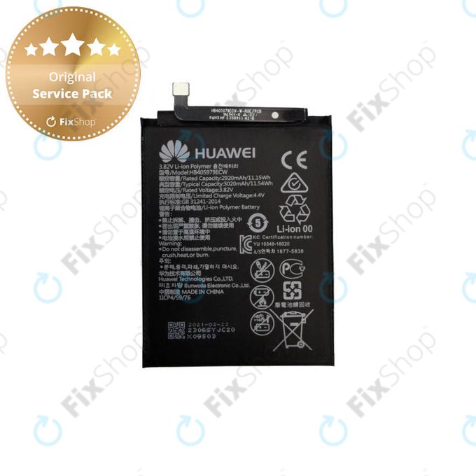 Bateria do Huawei Nova CAN-L11, Y5 (2017), P9 Lite Mini, Y5 (2019), Y6 (2017) MYA-L03, Y6 (2019), HB405979ECW 3020mAh, 24022116, 24022610, 24022965, 24022837 Genuine Service Pack