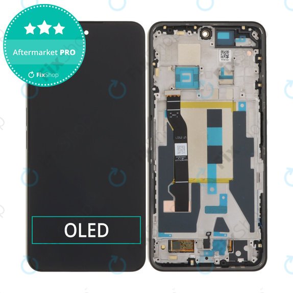 Wyświetlacz OLED do Nothing Phone 3a Pro, Ekran dotykowy z ramką, Czarny, Black