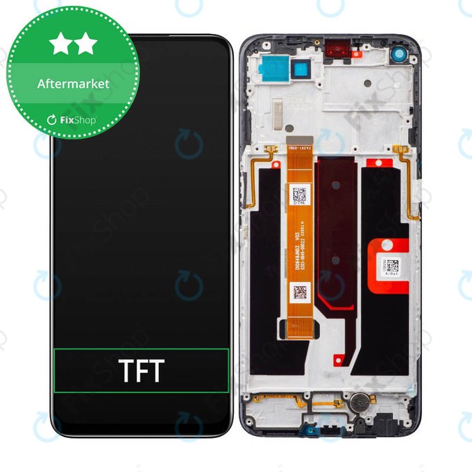 Wyświetlacz do Oppo A54 5G, A74 5G, Ekran dotykowy z ramką, Fluid Black, TFT