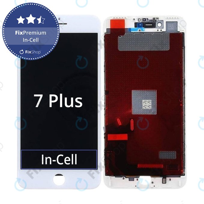Wyświetlacz In-Cell dla iPhone 7 Plus, White, Ekran dotykowy z ramką, FixPremium
