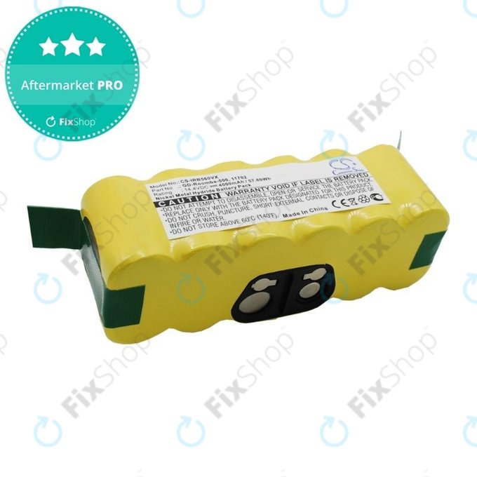 Bateria do iRobot Roomba 500, 600, 700, 800, 900-seria, R3, Scooba 450, Vileda 137173, 11702, GD-Roomba-500, VAC-500NMH-33, Ni-MH, 14,4V 4000mAh, HQ
