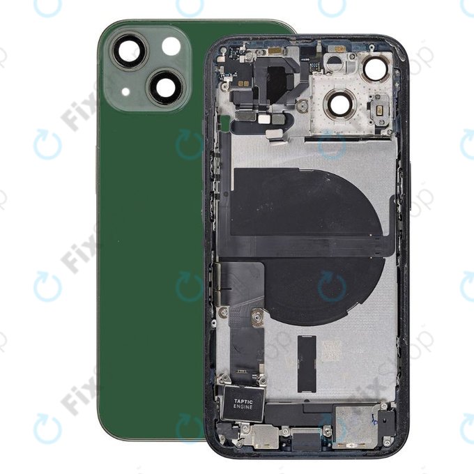 Tylna obudowa z malymi czesciami do iPhone 13, Zielony, Green